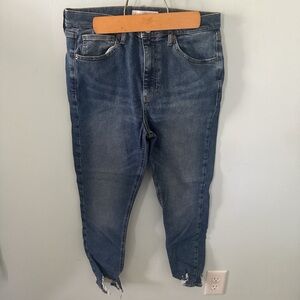 Topshop skinny jeans with ripped hems